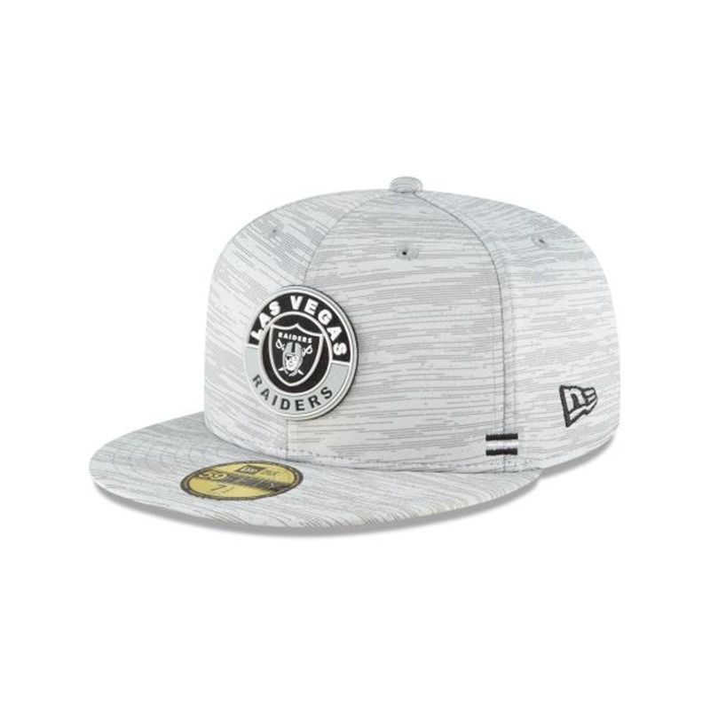 NFL Las Vegas Raiders Official Fall Sideline 59Fifty Fitted (SZE3982) - Grey New Era Caps